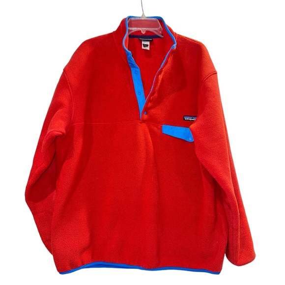 🔥 PATAGONIA synchilla reb blue pullover jacket men’s fleece pullover size large - Picture 1 of 13